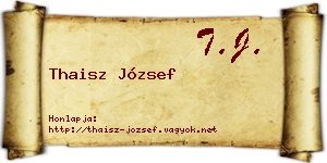 Thaisz József névjegykártya